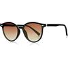 KANASTAL Occhiali da Sole Marroni Sfumati Rotondi Donna Polarizzati Chiari Tondi Cerchio Classici Vintage Retro Alla Moda Eleganti UV400 Brown Round Sunglasses Women -Marrone Sfumate
