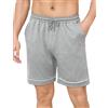 Crewhpo Pantaloncini Pigiama Uomo Cotone Pantaloni Corti Pigiama Comodo Pantaloncini Estivi con Tasche Pantaloni Bermuda Casual con Coulisse e Tasche GrigioXXL