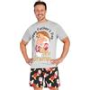 Disney Pigiama Corto Uomo Set, Morbido e Traspirante Coton Abbigliamento da Casa (Grigio/Nero, S)