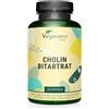 Vegavero Colina Bitartrato | 700mg per Capsula | Per la Normale Funzione Epatica e Cognitiva | Alto Dosaggio | Vegan | Senza Additivi | No OGM | Vegavero®