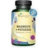 Vegavero Magnesio e Potassio Vegavero® | l'unico SENZA ADDITIVI | Forma Citrato ad Alta Biodisponibilità | contro Stanchezza e Affaticamento | Sali Minerali per Muscoli e Crampi | 180 capsule | Vegan