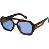 SOJOS SJ2288 - Occhiali da sole polarizzati da uomo e donna, stile retrò, esagonali, quadrati, in plastica, marrone scuro, m, blu, Medium