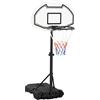HOMCOM Canestro Basket con Ruote e Base Riempibile, Canestro da Esterno ad Altezza Regolabile da 132.5 a 161.5 cm per Piscina e Giardino, Multicolore