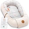 Totsy Baby Riduttore lettino neonato - 90x50 cm nido culla pod cocoonababy babynest antisoffoco per bambina e bambino baby nest per neonati Orsetti Beige