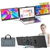 Bunosdias Kwumsy Monitor Portatile Triplo per Laptop-14 Pollici 1080P Monitor Portatile Schermo Doppio, HDMI/USB-A/Type-C Plug and Play Compatible con 13"-17" Larghezza Massima 405mm Laptop For Wins/Mac/Dex.