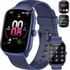 Qecnato Smartwatch Uomo Donna, 1.95" schermo curvo Orologio Smartwatch Chiamate Bluetooth, 110 Modalità Sportive Fitness Tracker, Blu