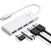 ORICO Hub USB, ORICO Adattatore USB C 4 in 1, Hub USB 3.0, USB C per MacBook, Surface Pro, XPS, Unità flash USB, PC Notebook, chiavetta USB, Laptop, Mobile, 0.15M Bianco