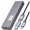 ORICO Case SSD M.2 NVMe Adattatore a 10Gbps USB3.2 Gen2 USB-C PCIe per NVMe M-Key/M+B Key SSD 2230/2242/2260/2280, Upgrade M2 SSD Enclosure in Alluminio (Gilet di Raffreddamento, UASP, 4 TB)-M232GY