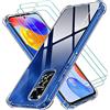 iVoler Cover per Xiaomi Redmi Note 12 PRO 4G / Redmi Note 11 PRO 4G / 5G / Note 11E PRO 5G, Antiurto Custodia con Paraurti in TPU Morbido e 3 Pezzi Vetro Temperato, Sottile Trasparente Silicone Case