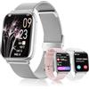 Loekneue Smartwatch Donna con Chiamate Bluetooth 5.3 1.83" Orologio con del Sonno del Monitor Della Frequenza Cardiaca SpO2 Ciclo Mestruale IP68 di Fitness Pedometro Android IOS (Argento)