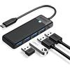 ORICO Adattatore USB C 4 in 1, Hub USB 3.0, per MacBook, Surface Pro, XPS, Unità flash, PC Notebook, chiavetta Laptop, Mobile, 0.15M Nero