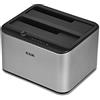 SSK docking station per disco rigido in alluminio, USB 3.0 a SATA Dual Bay per SSD SATA HDD da 2,5 e 3,5 pollici, con funzione cloner/duplicatore offline UASP (supporti 2x20TB)