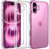 iVoler Anti Ingiallimento Chiaro Cover per iPhone 16 6.1 Pollice con 2 Pezzi Pellicola Vetro Temperato e Cornice di Installazione, [Antiurto di Grado Militare] Custodia Trasparente Sottile Case