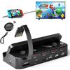 Alxum Switch Docking Station con lettore di schede di gioco in telecomando, docking station portatile per Switch con 3 porte USB A, porta HDMI e porta Ethernet RJ45 compatibile con Switch/Switch OLED