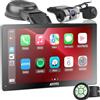 ATOTO P5 7 Pollici Autoradio Portatile, CarPlay Senza Fili, Android Auto Senza Fili, Telecamera Retromarcia 1080P e DVR Frontale, GPS per auto, uscita AUX/FM, Bluetooth, Dimmer Automatico, P507SD-S31