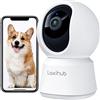 LAXIHUB Telecamera Wi-Fi Interno 2K 3MP, PTZ 355° Telecamera Sorveglianza Interno, Telecamera Cani con Visione Notturna, Rilevamento di Umano/Movimento, Audio Bidirezionale, Compatibile con Alexa