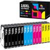 Hookink 18XL Cartucce Compatibili per Cartucce Epson 18XL 18 XL per Expression Home XP-215 XP-205 XP-225 XP-212 XP-202 XP-325 XP-315 XP-305 XP-322 XP-312 XP-425,15-Pezzi