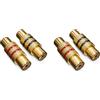 deleyCON 4 Pezzi Connettore Cinch Come SET 2x Nero 2x Rosso Adattatore Audio Video da Presa RCA a Presa RCA 2 Prese RCA Connettore