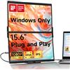 JSAUX FlipGo Lite 15,6" Monitor Portatile per Laptop, 1080P Doppio Estensore di Schermo Portatile, Triplo Schermo con Design Magnetico, HUB integrato, Pieghevole, Compatibile solo con Windows