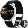 elfofle Smartwatch Donna Uomo con Chiamate, 1.39" HD Touchscreen Orologio, Impermeabile IP67 /SpO2 Fitness Tracker/Ciclo Mestruale Frequenza Cardiaca Sleep Monitor per iOS Android Nero Argento