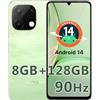 UMIDIGI G9T Smartphone Android 14 8GB Ram 128GB Rom 1TB Telefono Cellulare 6.75" HD 90Hz,13MP 5MP Cellulari 5000mAh Batteria,Dual SIM,Fingerprint Face ID,2.4G 5G WiFi GPS OTG 2024 Verde
