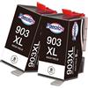 paeolos 903XL Nero Cartuccia d'inchiostro Sostituzione per Cartucce HP 903 XL Compatibile con Stampanti HP Officejet 6950 Officejet Pro 6960 e 6970, confezione da 2