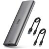 SSK Case Alluminio da M.2 a USB NVMe SATA SSD Enclosure, Adattatore Esterno SSD USB 3.2 Gen 2 10Gbps NVMe PCI-E 6Gbps SATA M-Key/B+M Key con Trim UASP, per SSD 2242 2260 2280