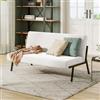 Dripex Divano a 2 posti, in tessuto, moderno, con telaio in metallo, divano lounge con schienale, divano doppio per soggiorno, camera da letto, portata 150 kg, 112 x 75 x 68 cm, beige