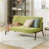 Dripex Divano a 2 posti, in tessuto, moderno, con telaio in metallo, divano lounge con schienale, divano doppio per soggiorno, camera da letto, portata 150 kg, 112 x 75 x 68 cm, verde