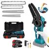 DE ROSA SHOP Mini Motosega a Batteria con Oliatore Automatico, 2 Batterie 48V, Barre da 6'' e 8'' Pollici con Catene di Ricambio e Blocco di Sicurezza - Potenza e Versatilità per Lavori di Precisione