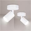 Ketom Faretti da Soffitto Orientabili Base Rotonda, GU10 Lampada Faretti Led Soffitto, Faretti Bianco da Soffitto Moderna, 2 x Plafoniera LED con 1 Faretti per Cucina, Cameretta, Senza Lampadina