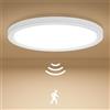 Birnetek® Plafoniera LED Soffitto con Sensore di Movimento, 18W 4000K Lampadario con Sensore Radar, 1800LM, 22cm per Corridoio, Scale, Garage