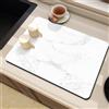 WLHFDC Tappetino Scolapiatti 60x40cm,Tappetino Macchina Caffe,Tappetino Scolapiatti Assorbente Cucina,Super Assorbente Tappetino Lavello Cucina,Tappetino Antiscivolo Assorbente Cucina(Marmo Bianco)