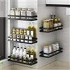 YunNasi Porta Spezie per Cucina Portaspezie da Parete 1 Pezzi con 4 Ganci Rimovibili Supporto per Spezie Mensola Organizer con Forte Adesivo Di Montaggio e Viti