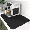 WLHFDC Tappetino Scolapiatti 60x40cm,Tappetino Macchina Caffe,Tappetino Scolapiatti Assorbente Cucina,Super Assorbente Tappetino Lavello Cucina,Tappetino Antiscivolo Assorbente Cucina(Nero)