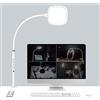 Hapfish Lampada da tavolo con telecomando, 20W Lampade da scrivania a led, alta luminosità, rotazione a 360°, ampia area di illuminazione, luce scrivania per monitor pc/studiare/ufficio - Bianco