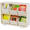Baroni Home Organizer da Cucina in Plastica Resistente Porta Tè, Organizzatore per Bicchierini, Posate, Zucchero, Cucchiaini, Cannucce e Bicchieri, Design Funzionale e Facile da Pulire, Bianco