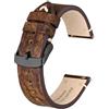 BISONSTRAP BSIONSTRAP Cinturini per Orologi da Uomo, Pelle Italiana, Sgancio Rapido, Compatibili con Anse dell'orologio con Larghezza 20 mm, Marrone Caramello (Fibbia Nera)