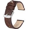 BISONSTRAP BSIONSTRAP Cinturini per Orologi da Uomo, Pelle Italiana, Sgancio Rapido, Compatibili con Anse dell'orologio con Larghezza 20 mm, Marrone Caffè (Fibbia Argento)