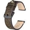 BISONSTRAP BSIONSTRAP Cinturini per Orologi da Uomo, Pelle Italiana, Sgancio Rapido, Compatibili con Anse dell'orologio con Larghezza 20 mm, Marrone Verde (Fibbia Nera)
