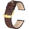BISONSTRAP BSIONSTRAP Cinturini per Orologi da Uomo, Pelle Italiana, Sgancio Rapido, Compatibili con Anse dell'orologio con Larghezza 20 mm, Marrone Caffè (Fibbia Dorata)