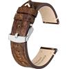 BISONSTRAP BSIONSTRAP Cinturini per Orologi da Uomo, Pelle Italiana, Sgancio Rapido, Compatibili con Anse dell'orologio con Larghezza 20 mm, Marrone Caramello (Fibbia Argento)