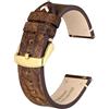 BISONSTRAP BSIONSTRAP Cinturini per Orologi da Uomo, Pelle Italiana, Sgancio Rapido, Compatibili con Anse dell'orologio con Larghezza 20 mm, Marrone Caramello (Fibbia Dorata)