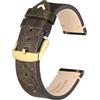 BISONSTRAP BSIONSTRAP Cinturini per Orologi da Uomo, Pelle Italiana, Sgancio Rapido, Compatibili con Anse dell'orologio con Larghezza 20 mm, Marrone Verde (Fibbia Dorata)