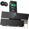 CIARRA CBCB9736F Classe A+++ Cappa Aspirante Inclinata 90cm 650m³/h 2 dimmerabile Luce Led Tocco Controllo con Filtro Carbone CBCF003 Riciclaggio Evacuazione Nero