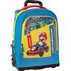 Super Mario Bros Mario Kart - Zaino trolley non staccabile organizzato, Scuola Elementare, Multiscomparto, 47cm