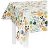 LILENO HOME Tovaglia lavabile al metro, 200 x 140 cm (bordo tagliato), motivo foglie nordiche, impermeabile, ideale come tovaglia o runner per set da birra