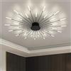 RRBEST Plafoniera LED Soffitto, Plafoniera Lampada Da Salotto Moderna, Acrilico Lampadario LED Soffitto per Soggiorno Camera Da Letto Cucina Ufficio, Luce Neutra (30 teste, nero)