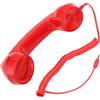 Jiawu Cornetta del Telefono retrò Vintage, Ricevitore per Telefono Cellulare MIC Microfono Altoparlante per Cellulare, Smartphone e Computer, Vecchia Cuffia Telefonica con Presa da 3,5Mm (Rosso)