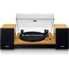 Lenco LS300WD - Giradischi stereo con altoparlanti, Bluetooth, Contrappeso regolabile, Trasmissione a cinghia, MMC, RCA, Arresto automatico, Cappuccio antipolvere, Colore Legno